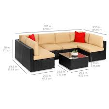 Getting the best outdoor furniture will not only allow you to do that but it will also improve the look of your patio, garden, or balcony! Best Choice Products 7 Piece Modular Outdoor Patio Furniture Set Wicker Sectional Sofas W Cover Seat Clips A Black Walmart Com Walmart Com