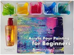 Tempera Abstract Painting Demonstration Easy Swiping And Blending Technique Barvy Omalovanky Navody