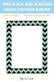 Black And White Striped Bulletin Board Border Free Printable Black And Seafoam Green Chevron Border In 2020 Chevron Borders Borders For Paper Green Chevron