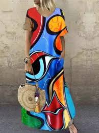 Abstract Art Dress Katastyle Casual Short Sleeve Dress Clothing And Textile Casual Dresses