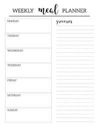 56 punctual weekly meal planner chart