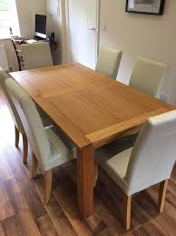 Dining tables & chairs all motors for sale property jobs services community pets. Next Cambridge Solid Oak Extending Dining Table And 6 Leather Chairs Layjao