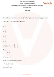 Trigonometry is used in astronomy to determine the position and the path of celestial objects. Ncert Exemplar For Class 10 Maths Chapter 8 Introduction To Trigonometry Its Equation Book Solutions