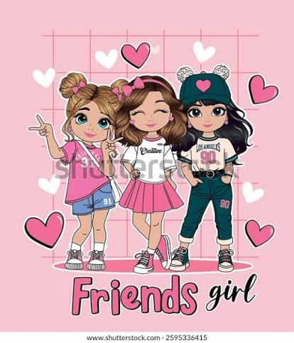 Cute Girl Best Friends Love Stock Vector (Royalty Free) 2595336415 |  Shutterstock