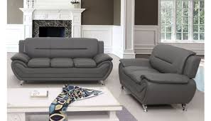 This modern leather sofa is a great way to add a touch of class to any room. Deliah Grey Leather Modern Sofa