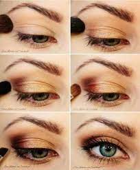 Nice Golden Copper Eyeshadow Look That Works Beautifully For Blue Green Hazel Eyes Winter Eye Makeup Natural Eye Makeup Tutorial Bronze Makeup
