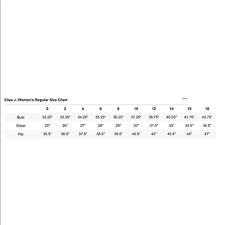 76 Most Popular Eliza J Sizing Chart