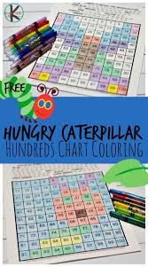 Each chart displays numbers and picture representation to show the numbers. Free The Very Hungry Caterpillar Hundreds Chart Coloring Worksheets