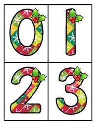 This Is A Set Of Large Numbers 0 20 With A Christmas Theme 4 Numbers To A Page Print On Christmas Themes Christmas Math Activities Christmas Arts And Crafts