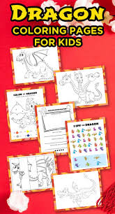 The article features both realistic and cartoon forms of dragons like flying dragons, dragons with knights and fire breathing dragons. Dragon Coloring Pages For Kids Made With Happy