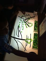 Beautiful Light Table Twigs And Glass Beads Reggio Okul Ve Okul Oncesi
