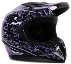 Black And Purple Motorcycle Helmet Pin On Motocross