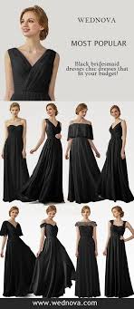 Mixing Styles Bridesmaid Dresses In Black Cost Under 100 Wedding Weddings Bridesmaid Bri Black Bridesmaid Dresses Bridesmaid Dresses Long Bridesmaid Dress