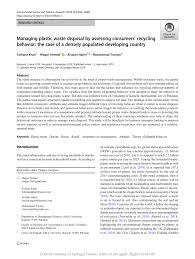 46,353 likes · 158 talking about this. Managing Plastic Waste Disposal By Assessing Consumers Recycling Behavior The Case Of A Densely Populated Developing Country Request Pdf
