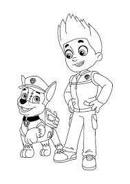 Paw Patrol Ryder And Chase Coloring Page In 2020 Paw Patrol Coloring Pages Paw Patrol Coloring Ryder Paw Patrol