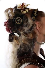 Steampunk Hair Flower Piece Steampunk Hairstyles Steampunk Flowers Steampunk Festival
