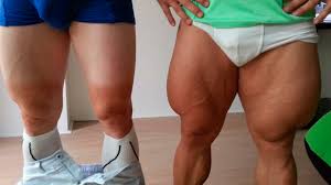 Assuming you are talking about track sprinters (the pic you used appears to be forstermann's legs), all of that bulk is acquired in the gym through squats, deadlifts, etc. Robert Forstemann Cyclist With Monster Thighs