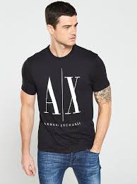 Feel confident and in control with this cotton for comfort shirt. Armani Exchange Ax Logo Print T Shirt Black Very Co Uk
