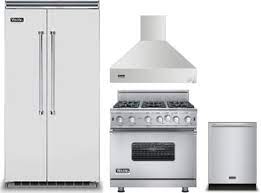 Viking 4 piece appliance package with vcbb5363elss. Viking Vireradwrh953 4 Piece Kitchen Appliances Package With Side By Side Refrigerator Gas Range And Dishwasher In Stainless Steel