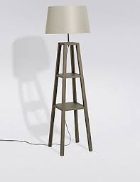 The shade casts a warm light around your space without unneeded harshness, and the tripod structure provides stability. Theo Grey Wood Shelves Floor Lamp M S Floor Lamp With Shelves Wood Shelves Floor Lamp