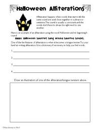 Halloween Alliterations By Thunderous In Third Teachers Pay Teachers Alliteration Tongue Twisters For Kids Tongue Twisters