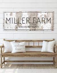 Industrial Style Chippy Farmhouse Personalized Canvas Wall Art Nlsc0122 Name Wall Decor Modern Farmhouse Living Room Decor Farm House Living Room
