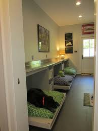 Example Of A Trendy Galley Utility Room Design In Other With Flat Panel Cabinets Medium Tone Wood Cabinets Stainless Steel C Dog Rooms Dog Bedroom Puppy Room