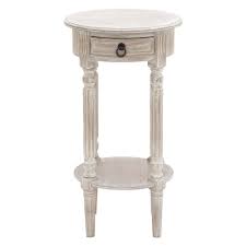 Distressed finish doak solid wood 3 legs end table. Log And Glass Round Accent Table Tan Olivia May On Target Accuweather Shop