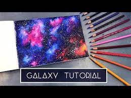 If you think your painting is too dark, simply take a clean wet paintbrush and go over the darker colors and use a swiping motion to lift away the colors. How To Draw A Galaxy Coloured Pencil Tutorial Youtube Galaxy Drawings Colored Pencil Tutorial Colored Pencil Techniques