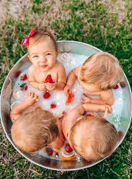 Baby milk bath with fruit. How To Create A Milk Bath Photo For Baby Hello Quadruplets