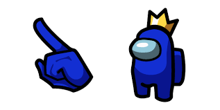 Among Us Blue Character In Crown Cursor Custom Cursor Browser Extension