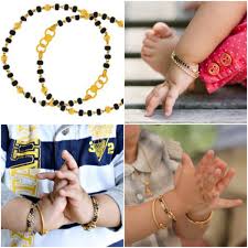 Black And Gold Bracelet For Babies Black Beads Gold Baby Bracelets Found At Nina Jewelers More At Http Runwaysandrattles Com Baby Bracel Baby Bangles Baby Jewelry Gold Baby Bracelet Gold