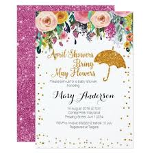 Purple April Showers Baby Shower Invitation Zazzle Com Baby Shower Invitations Floral Baby Shower Baby Shower Invitation Cards