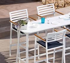 Chez gamm vert nous vous proposons différents matériaux, différentes. Bar De Jardin 4 Personnes Aluminium Table Haute H102cm Klara Blanc Table Haute Chaise
