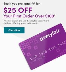 Here are the highlights of the wayfair credit card: Wayfair Want 25 Off Your First Order Over 100 Milled