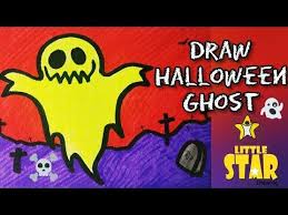 Halloween Ghost How To Draw Ghost Little Star Drawing Channel Youtube In 2020 Little Star Halloween Ghosts Drawings