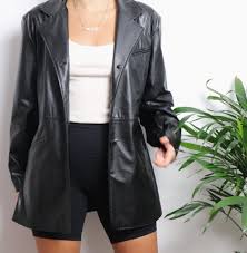 Vintage 90s Faux Leather Jacket 90s Fashion Outfits Vintage Leather Jacket Vintage Outfits