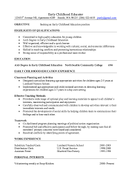 early childhood educator resume samples