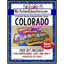 The center of the seal also features a blue, snowcapped mountain and miner's tools depicting colorado's significant mining heritage. Colorado State Symbols Adapted Book For Special Education And Autism