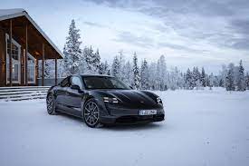 Porsche Porsche Taycan 4s Black Car Car Snow Sport Car Vehicle Winter 4k Wallpaper Hdwallpaper Desktop Porsche Taycan Porsche Porsche Cars