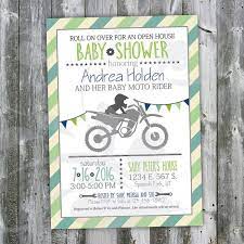 Motocross Baby Shower Invitation Dirt Bike Open House Shower Etsy Baby Shower Motorcycle Motocross Baby Bike Baby Shower