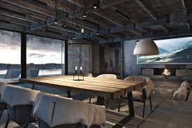 An Industrial Style Home Design Featuring See Through Floors A Garden Filled L Industrial Home Design Industrial Living Room Design Industrial Interior Design