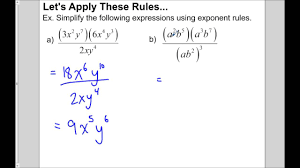 Multiplying And Dividing Monomials Youtube