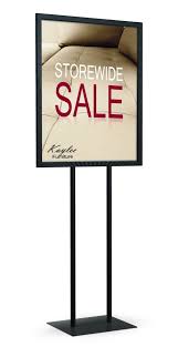 Download Double Pole Flat Base Sign Holders Power Graphics Com PSD Mockup Templates