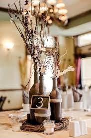 Simple Sweet Napa Valley Wedding Wine Bottle Centerpieces Bottle Centerpieces Wedding Wine Bottles