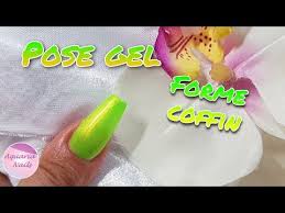 Tuto Extension Ongle En Gel Sur Chablon Forme Coffin Youtube En 2020 Formes D Ongles Acryliques Chablon Huile Pour Cuticules