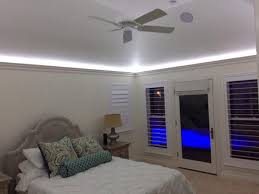 Foam Crown Molding With Led Lighting In A Bedroom Foam Crown Molding Crown Molding Lights Crown Molding Vaulted Ceiling