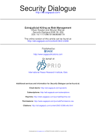 Pdf Extrajudicial Killing As Risk Management