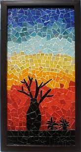 ►multiple product options◄ • 9 x 12 art print standard size, heavy stock paper, fine art inks, museum quality, archival. Sunset Or Weather Effecting The Sky Mosaic Art Tree Mosaic Mosaic Pictures