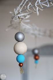 Wooden Beads And Acrylic Paint Decoration In My Living Room Holzperlen Diy Lampen Holzkugeln